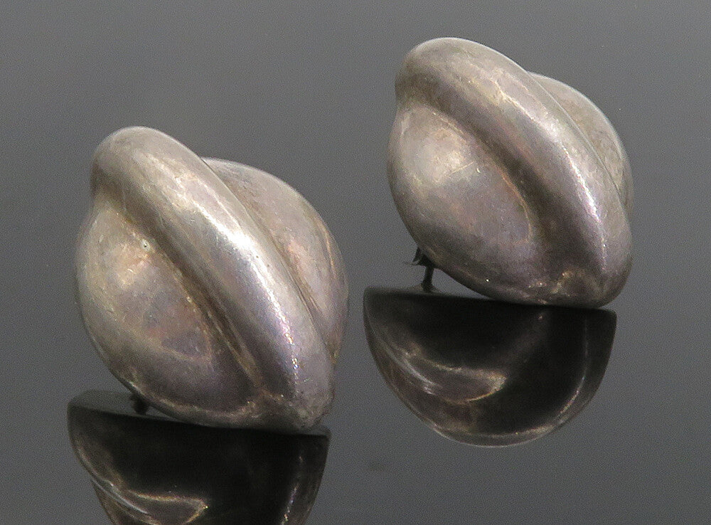 AIRESS 925 Sterling Silver  Vintage Dark Tone Hollow Dome Drop Earrings EG2946
