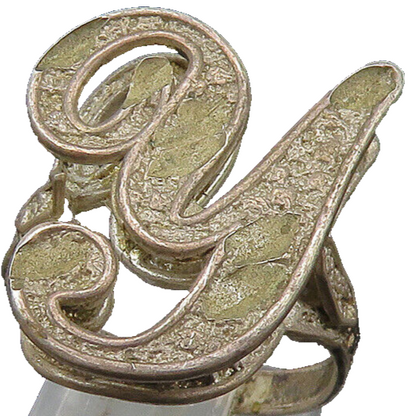925 Sterling Silver  Vintage Rustic Letter Y Initial Band Ring Sz 7  RG21968