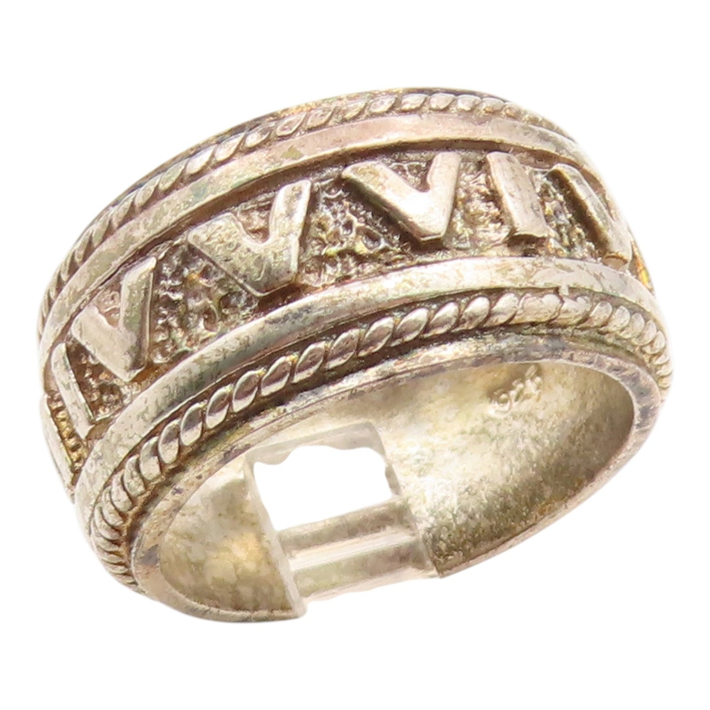 925 Sterling Silver Vintage Ring DAVID SIGAL Roman Numerals  Sz 9.5  RG35909