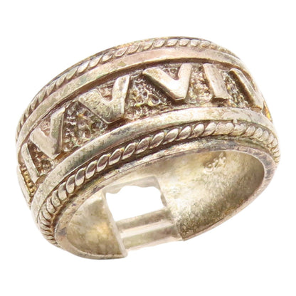 925 Sterling Silver Vintage Ring DAVID SIGAL Roman Numerals  Sz 9.5  RG35909