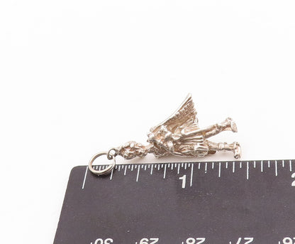 925 Sterling Silver Vintage Pendant 3D Carved Royal Soldier Charm  PT23372