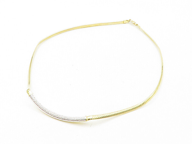 925 Sterling Silver  Genuine Diamonds Gold Plated Snake Chain Necklace  NE2970