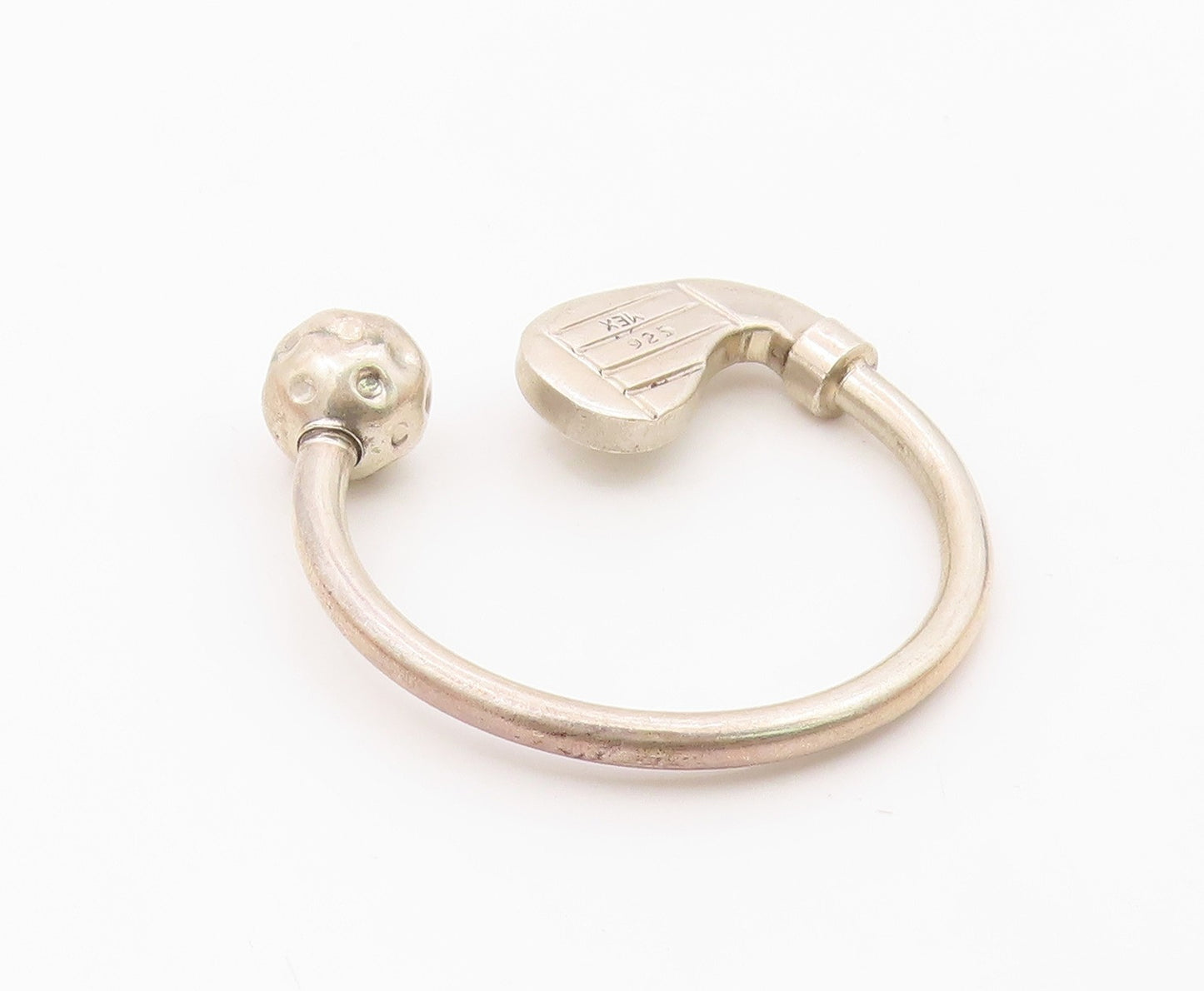 MEXICO 925 Sterling Silver  Vintage Golf Ball & Club Sports Key Ring  TR1948