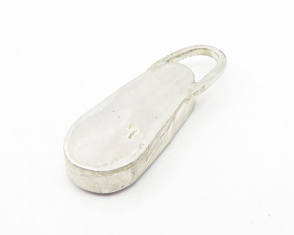 925 Sterling Silver  Vintage S Swirl Detail Smooth Drop Pendant  PT9234