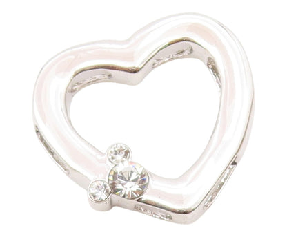 925 Sterling Silver  Cubic Zirconia Mickey Mouse Love Heart Pendant  PT16427