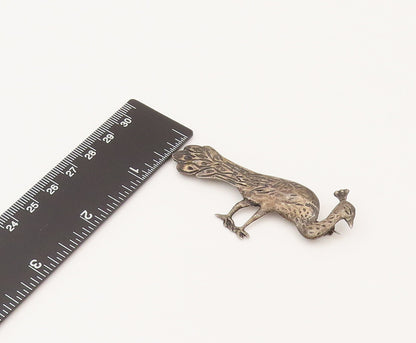 925 Sterling Silver  Vintage Antique Peacock Bird Brooch Pin  BP10209