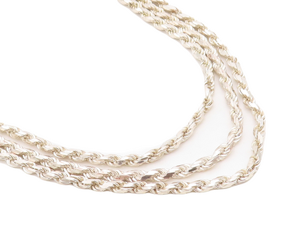925 Sterling Silver Vintage Necklace Modernist Carved Twisted Chain  NE4335