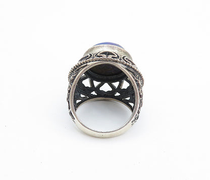 925 Sterling Silver Vintage Purple Jasper Dome Cocktail Ring Sz 7 RG7975