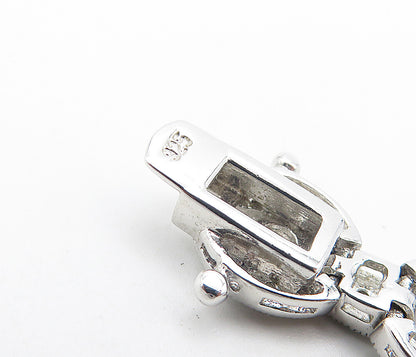925 Sterling Silver  Sparkling Cubic Zirconia Round Chain Bracelet  BT3505