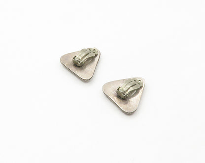 MEXICO 925 Sterling Silver  Vintage Triangle Twist Non Pierce Earrings  EG8799