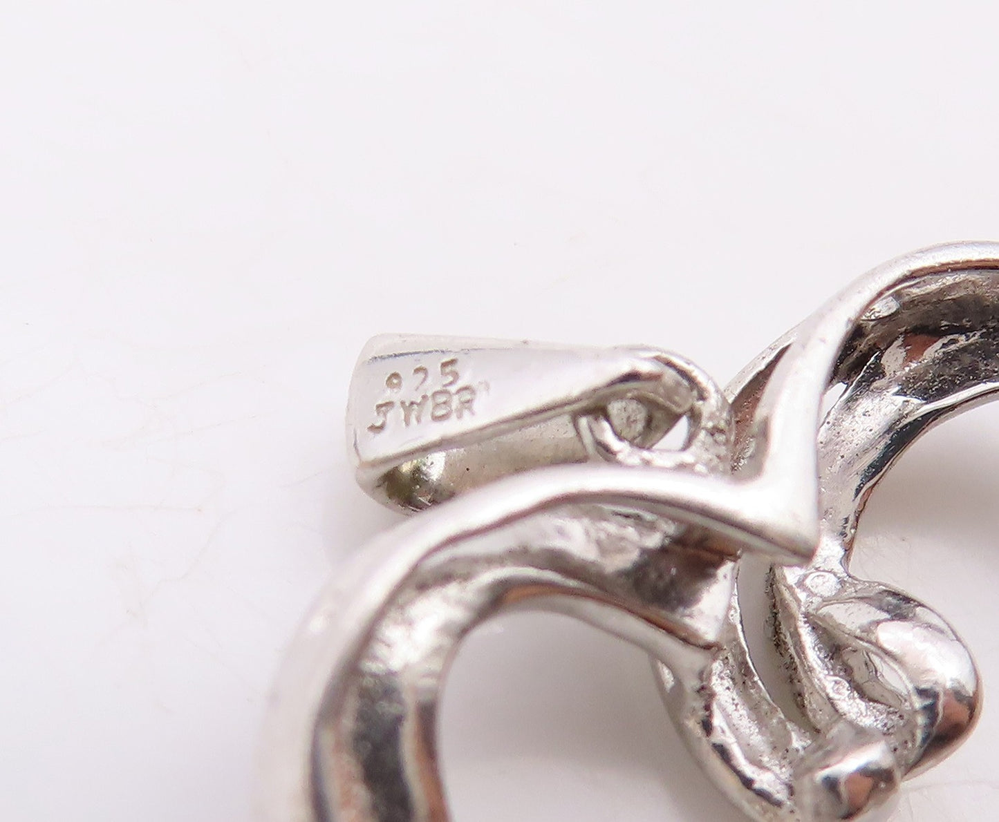 925 Sterling Silver  Vintage Genuine Diamonds Love Heart Pendant  PT19746