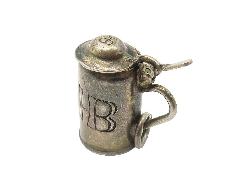 KARO 925 Sterling Silver  Vintage Oxidized Tea Kettle Pendant  PT8521
