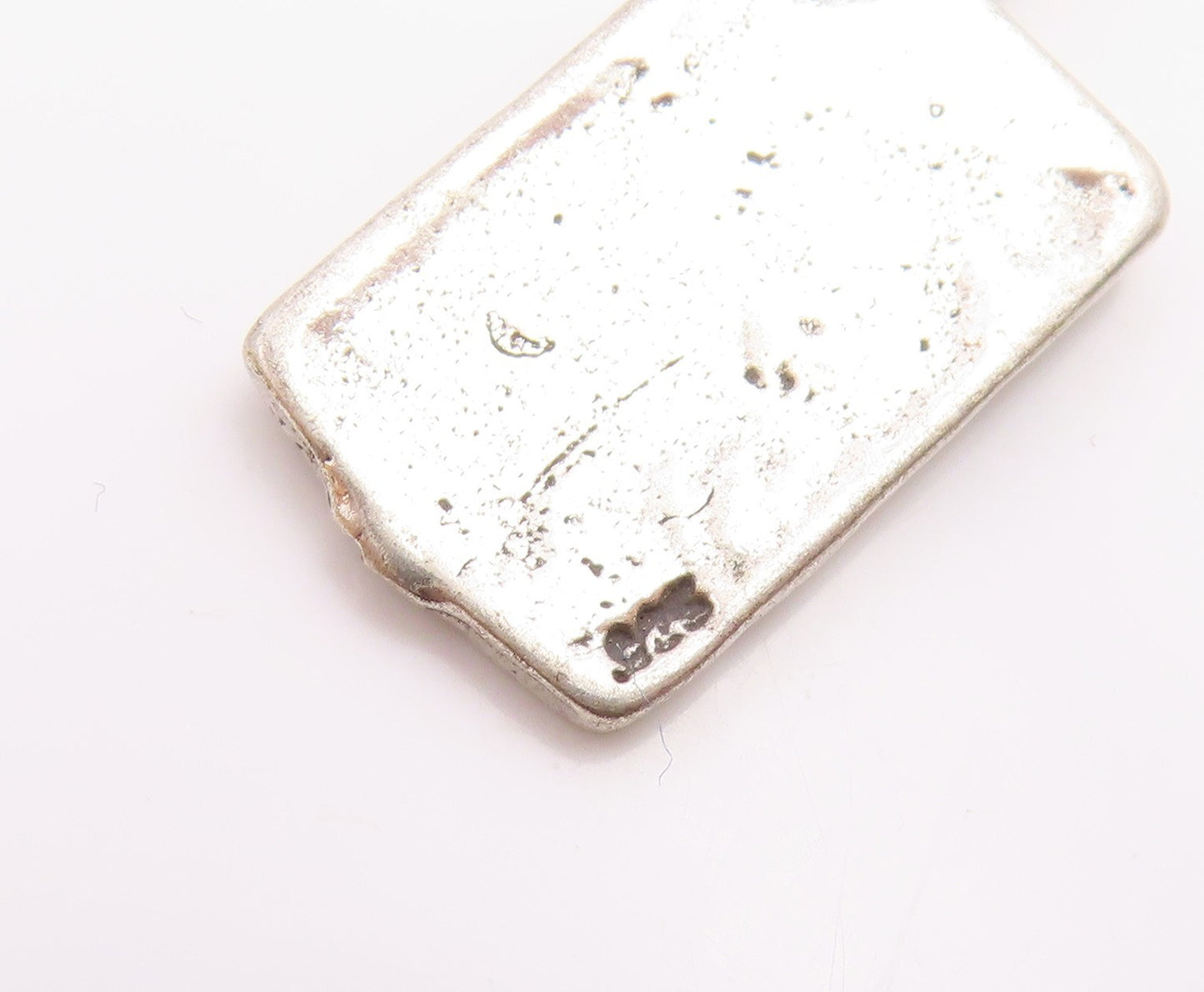 925 Sterling Silver  Vintage Petite USA Bank Card Motif Drop Pendant  PT9329