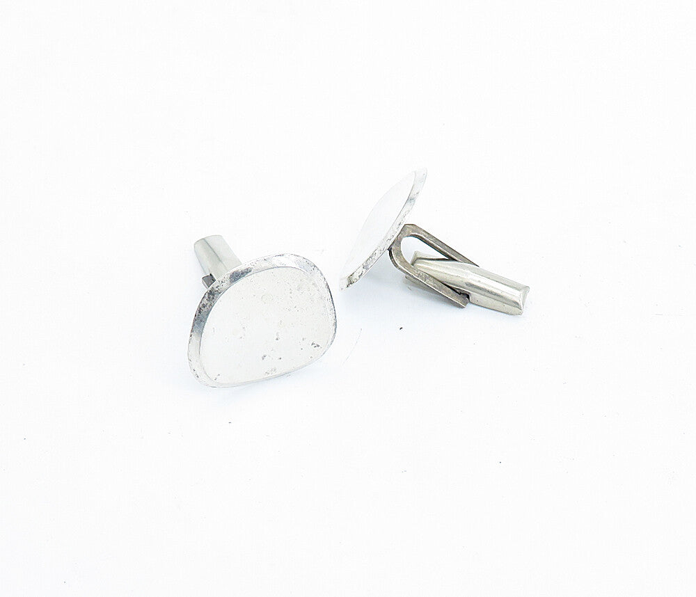 925 Sterling Silver  Vintage Shiny Polished Bullet Back Cufflinks  TR1196