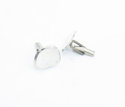 925 Sterling Silver  Vintage Shiny Polished Bullet Back Cufflinks  TR1196