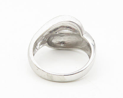 925 Sterling Silver  Shiny Matte Bypass Design Band Ring Sz 8  RG11407
