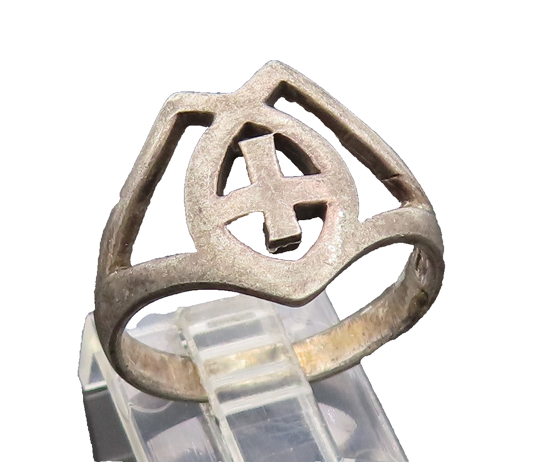 925 Sterling Silver Vintage Minimalist Split Shank Cutout Ring Sz 8.5 RG26790