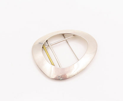 925 Sterling Silver Vintage Brooch Pin MEXICO Large Egg Shape Ring & Rod BP10849