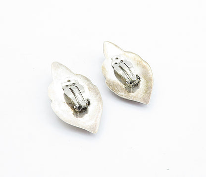 MEXICO 925 Sterling Silver  Vintage Black Onyx Non Pierce Earrings  EG2788