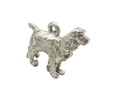 925 Sterling Silver  Vintage Petite Dark Tone Standing Dog Pendant  PT8687
