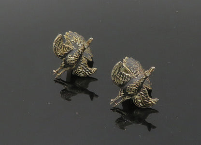 NAKON SIAM 925 Sterling Silver  Vintage Peacock Non Pierce Earrings  EG10212