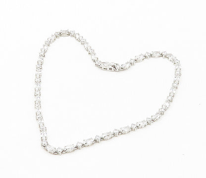 925 Sterling Silver  Sparkling Prong Set Cubic Zirconia Chain Necklace  NE2766