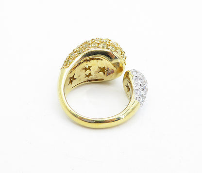 925 Sterling Silver  Cubic Zirconia & Peridot Stars Band Ring Sz 9.5  RG5251