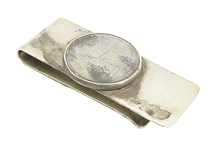 925 Sterling Silver  Vintage Coin United States Coin Money Clip  TR1519