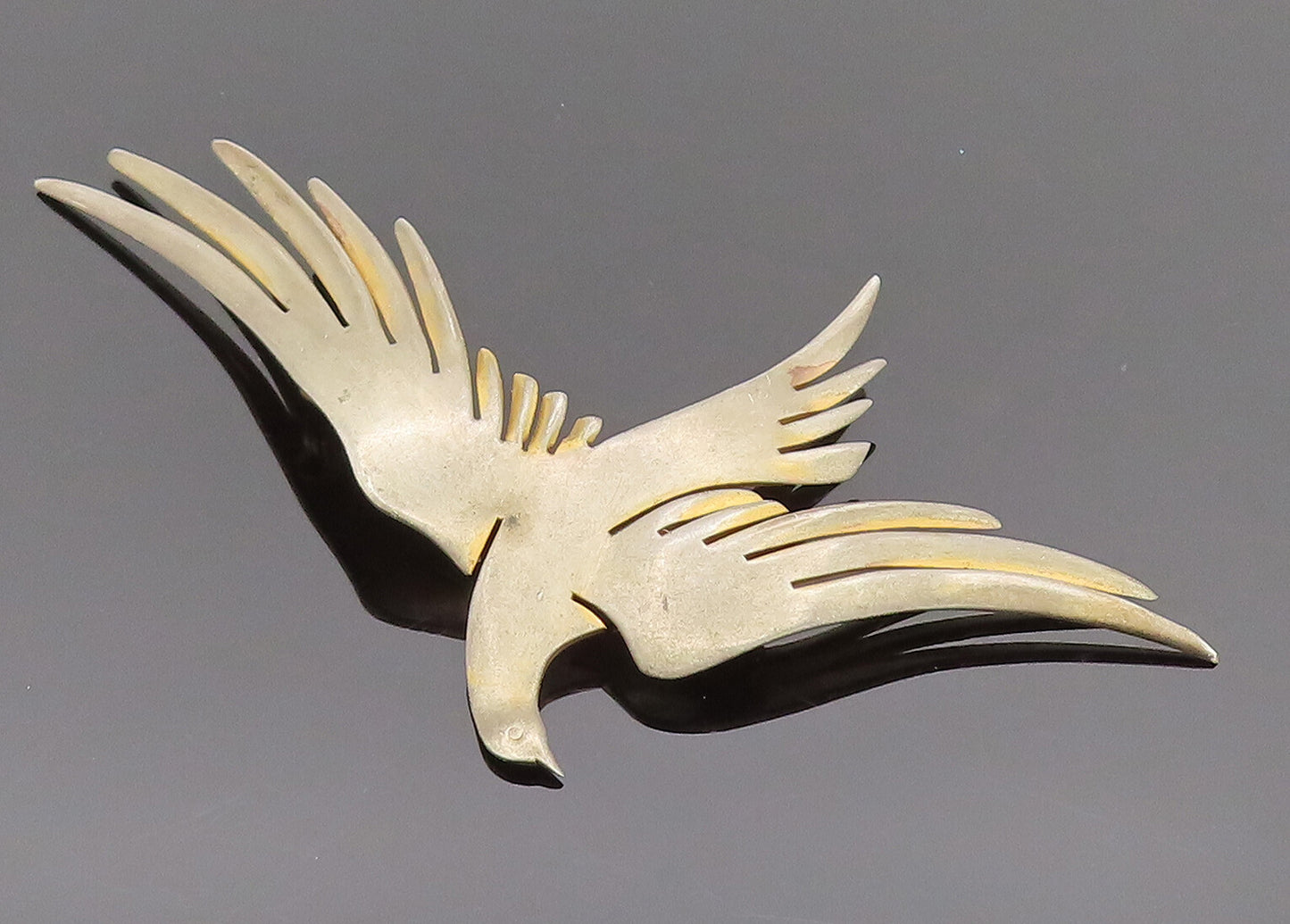 925 Sterling Silver  Vintage Minimalist Flying Bird Brooch Pin  BP10113