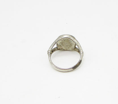 925 Sterling Silver  Vintage Tree View Band Ring Sz 8  RG3389