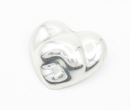 MEXICO 925 Sterling Silver  Vintage Shiny Hollow Love Heart Brooch Pin  BP5397