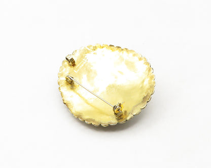 ISRAEL 925 Sterling Silver  Vintage Eilat Stone & Pearls Brooch Pin  BP6730