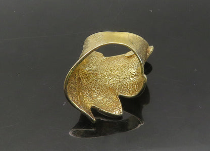 JACMEL 925 Sterling Silver  Vintage Floral Leaves Band Ring Sz 6.5  RG22094