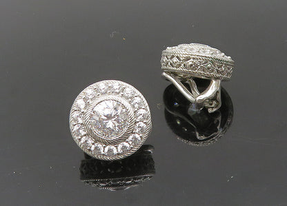 JUDITH RIPKA 925 Silver   Vintage Cubic Zirconia Non Pierce Earrings  EG10206