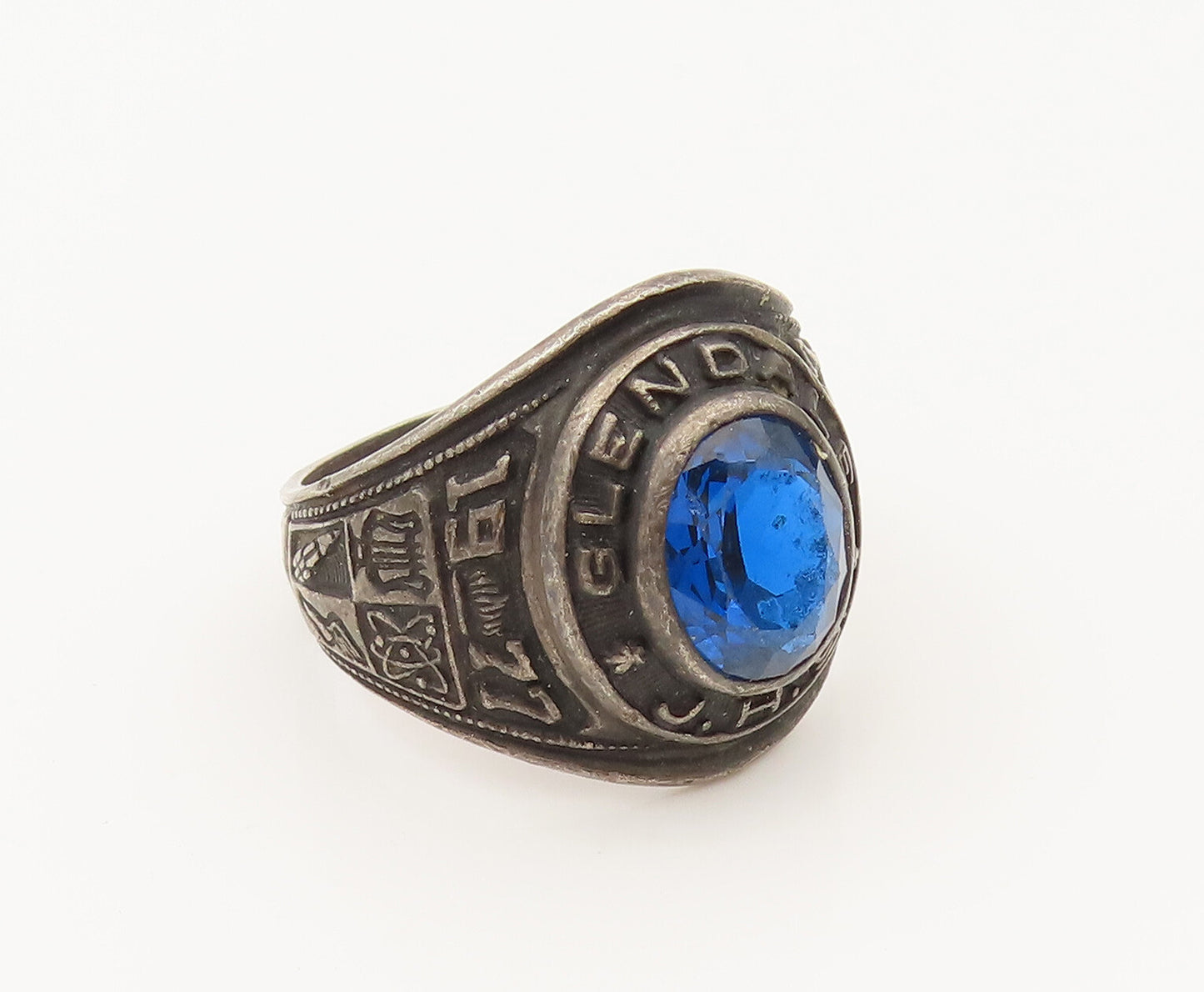 REED & CO. 925 Sterling Silver Vintage Glendale JHS Sapphire Ring Sz 8.5 RG26501