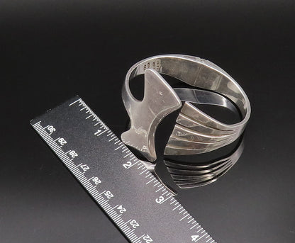 ALICIA MEXICO 925 Silver  Vintage Polished Double Tail Cuff Bracelet  BT9684
