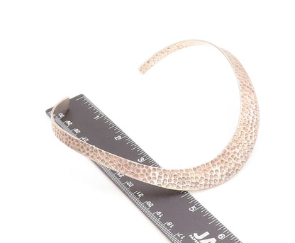 MEXICO 925 Silver  Vintage Shiny Hammered Detail Collar Necklace  NE1971