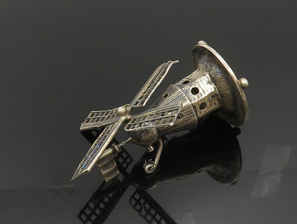 925 Sterling Silver  Vintage Hollow Windmill Trinket (SPINS)  TR3277