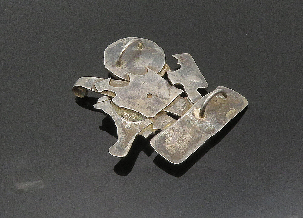 925 Sterling Silver  Vintage Modernist Designed Shiny Pendant  PT16040