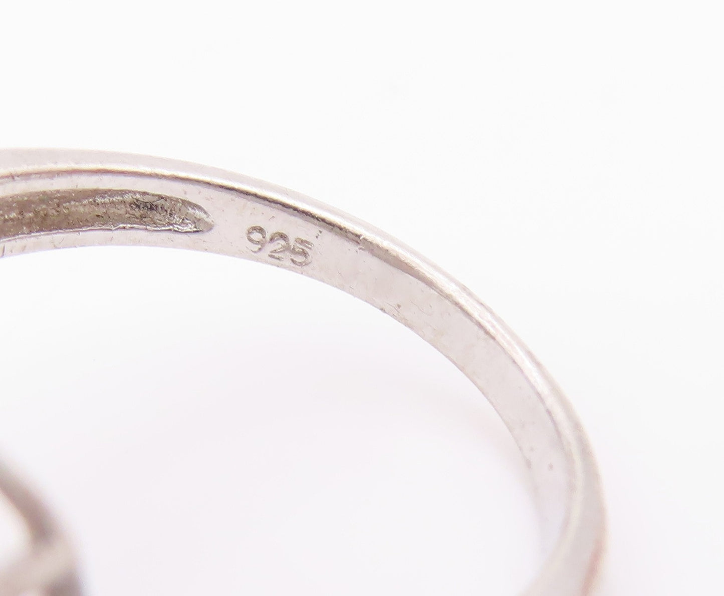 925 Sterling Silver Vintage Ring Topaz Inlay Spider Web Design  Sz 6.5  RG33134
