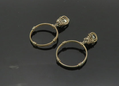 925 Sterling Silver  Vintage Wire Wrapped Non Pierce Dangle Earrings  EG10005