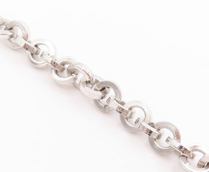925 Sterling Silver Vintage Necklace Geometric Interlocking Link Chain NE4618