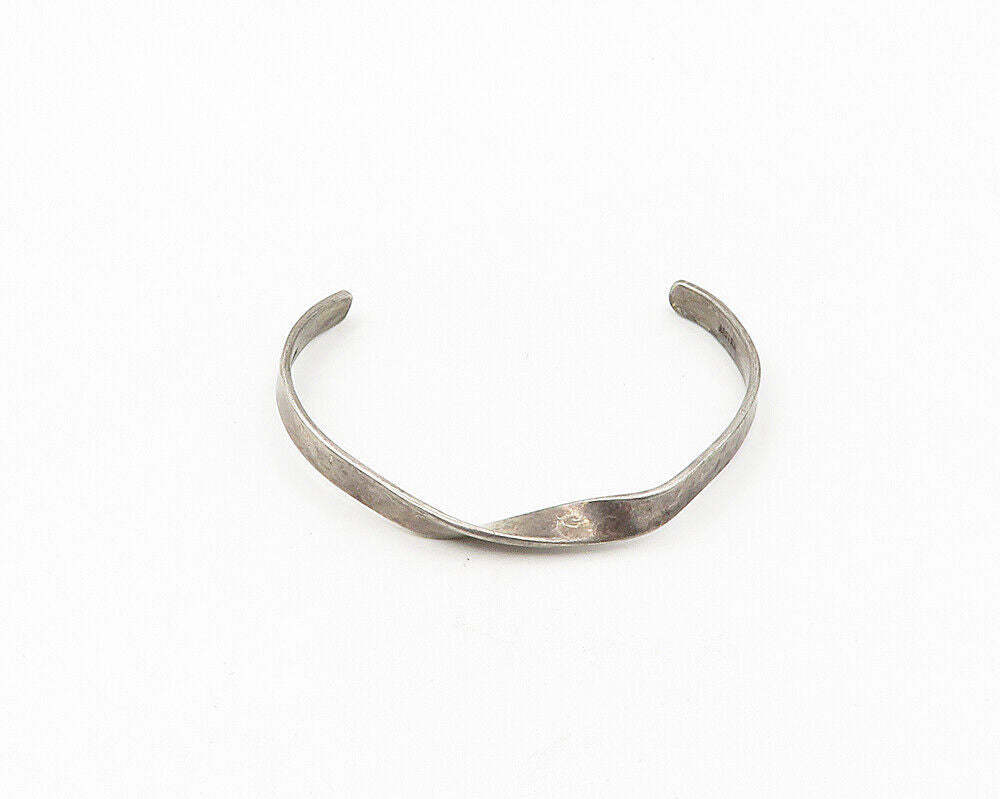 TED LOWY 925 Sterling Silver  Vintage Modernist Twist Cuff Bracelet  BT7615
