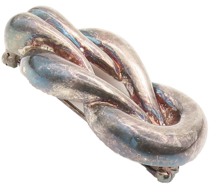 CHARLES KRYPELL 925 Silver  Vintage Interlocked Loop Solid Brooch Pin  BP10383