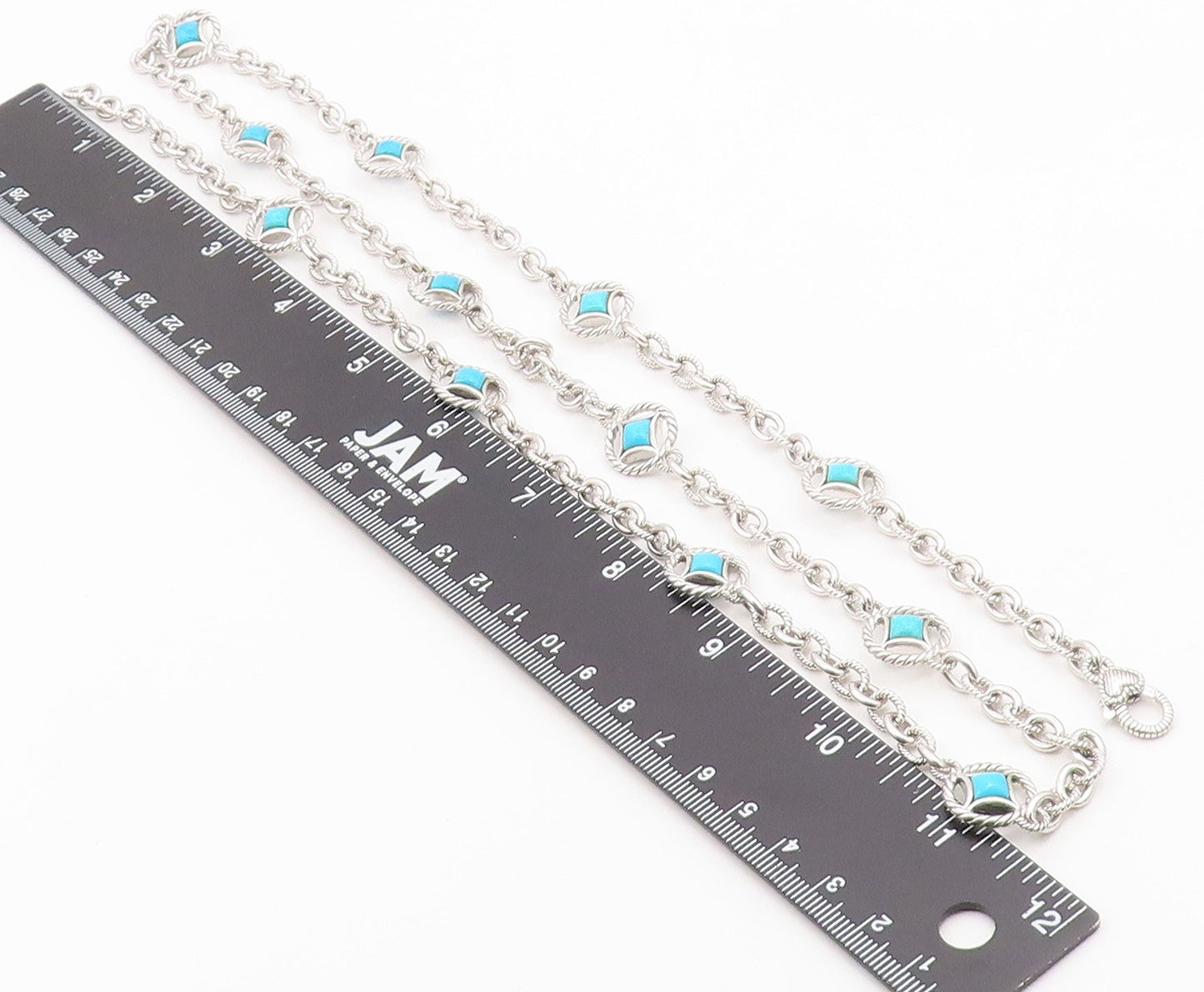 925 Sterling Silver Vintage Necklace JUDITH RIPKA Gemstone Twisted Rope  NE4926