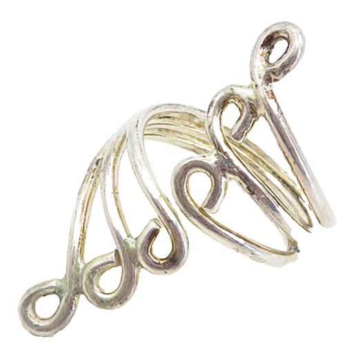 925 Sterling Silver  Vintage Shiny Split Bypass Swirl Band Ring Sz 9  RG8653