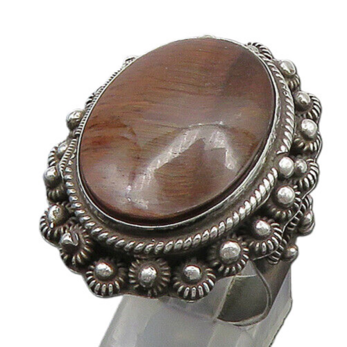TAXCO MEXICO 925 Silver  Vintage Tiger's Eye Band Ring Sz 11 (OPENS)  RG22760