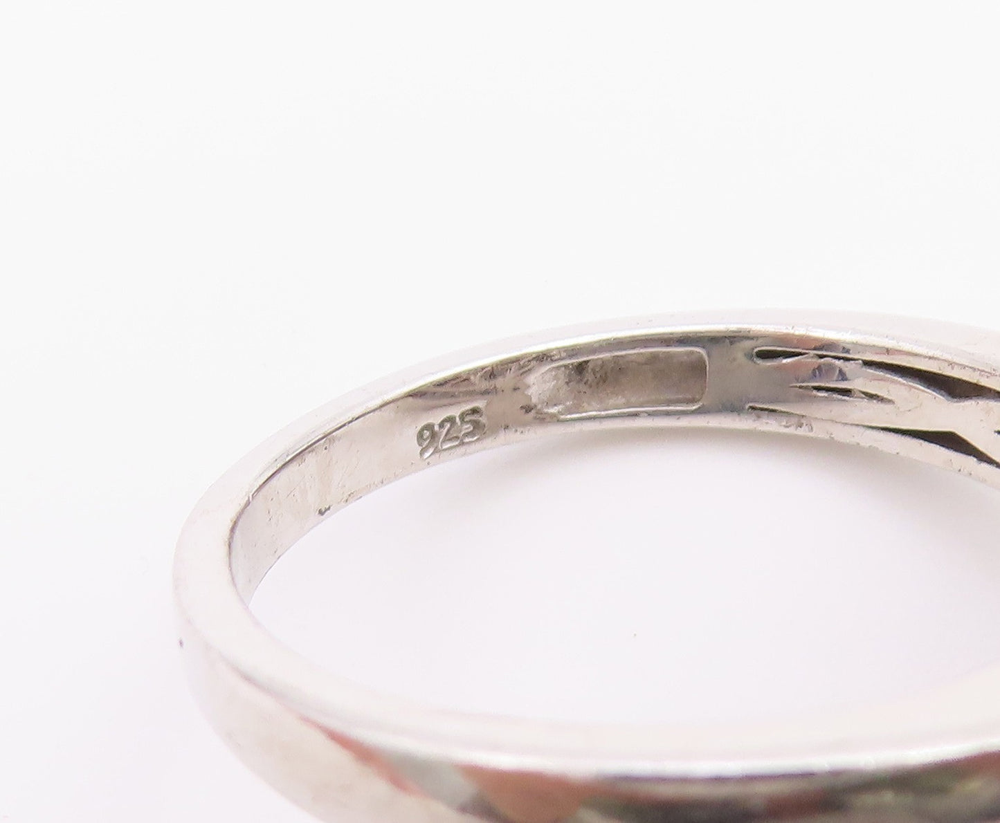 925 Sterling Silver Vintage Ring D'JOY Real Diamonds Knot Band  Sz 10  RG36435