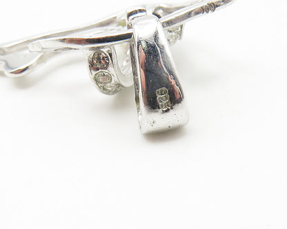 925 Sterling Silver  Petite Pearl & Topaz Shiny Dolphin Motif Pendant  PT8999