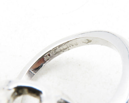 CLARK & COOMBS 925 Silver  Black Onyx & Topaz Cocktail Ring Sz 5.5  RG13103